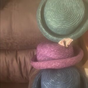 Vibrant Trio of Straw Hats